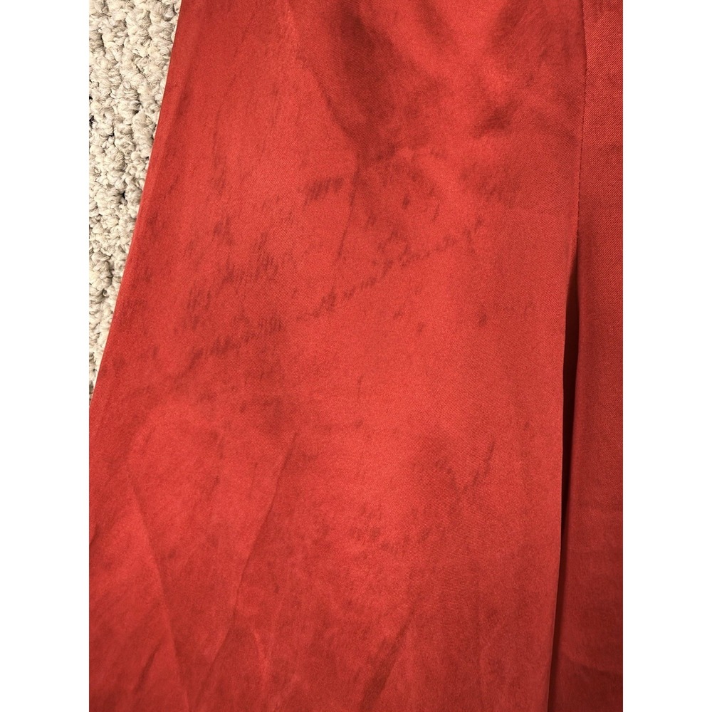 Liz Claiborne 100% Silk Pintuck Blouse Red‎ Peter Pan Collar Top L - Picture 16 of 16